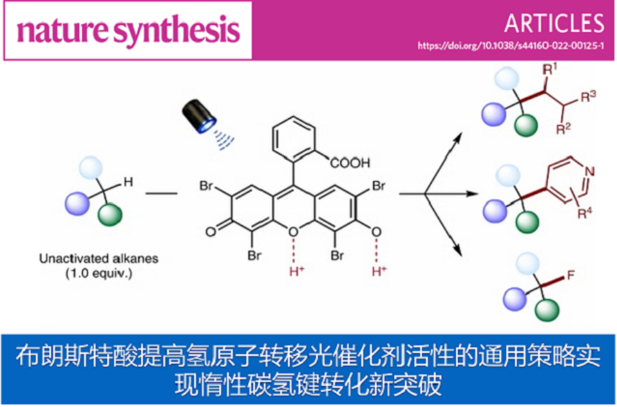 Nat Synth：新国大吴杰/浙大洪鑫团队布朗斯特酸提高氢原子转移光催化剂 